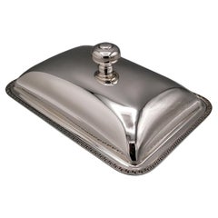 20th Century Italian Sterling Silver Butter Dish with Glass Liner