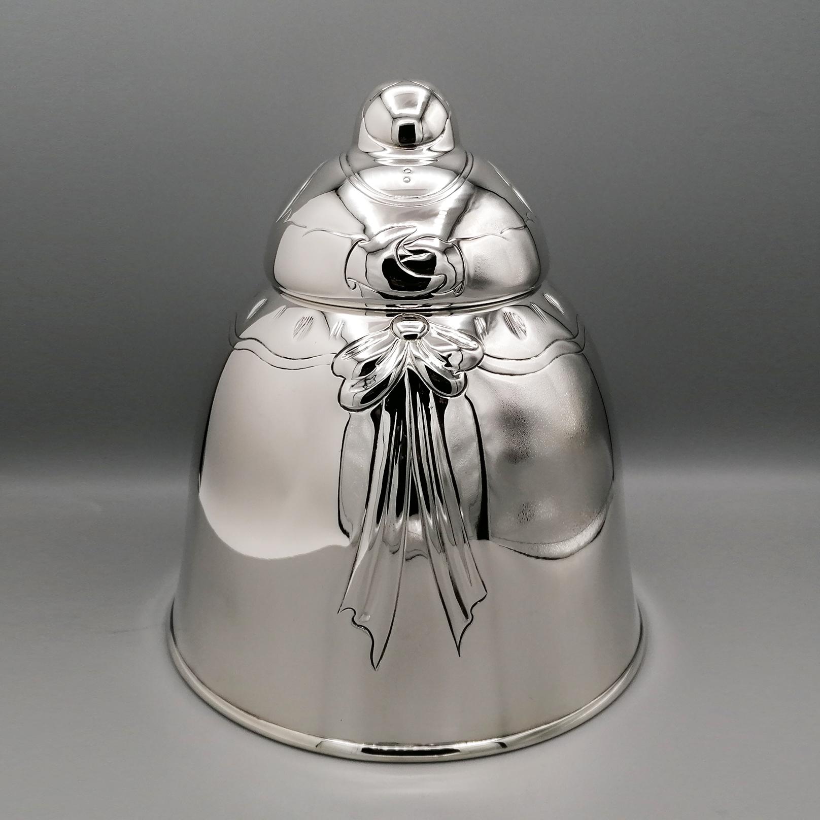 Extravagant and very particular sterling silver biscuit jar depicting a lady reminiscent of the style of 
