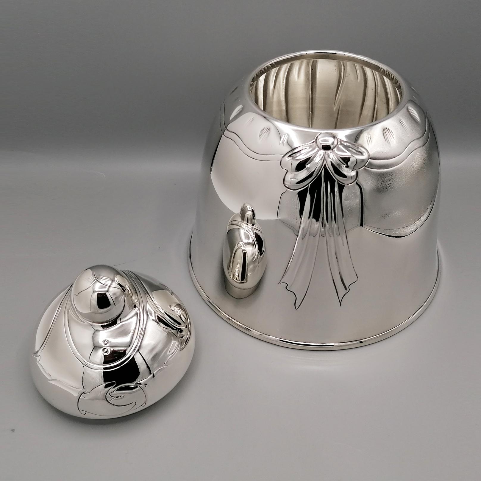 Other 20th Century Italian Sterling Silver Decorative Biscuits Box For Sale