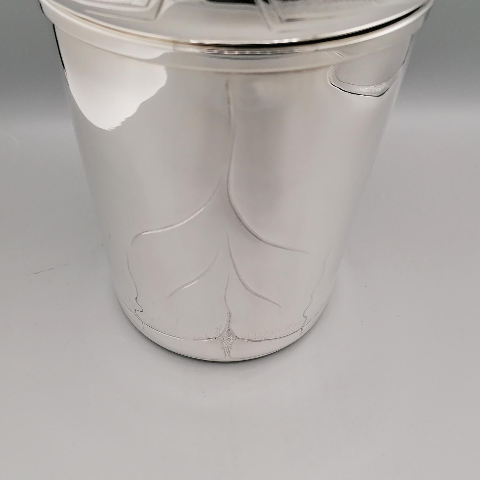 20° Jahrhundert Italienisch Sterling Silber Dekorative Glacette Weinkühler (Sterlingsilber) im Angebot
