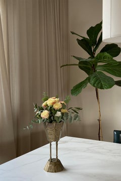 Art Nouveau de hojalata de plata del siglo XX, copa de pilar Jugendstiel, jarrón con pie