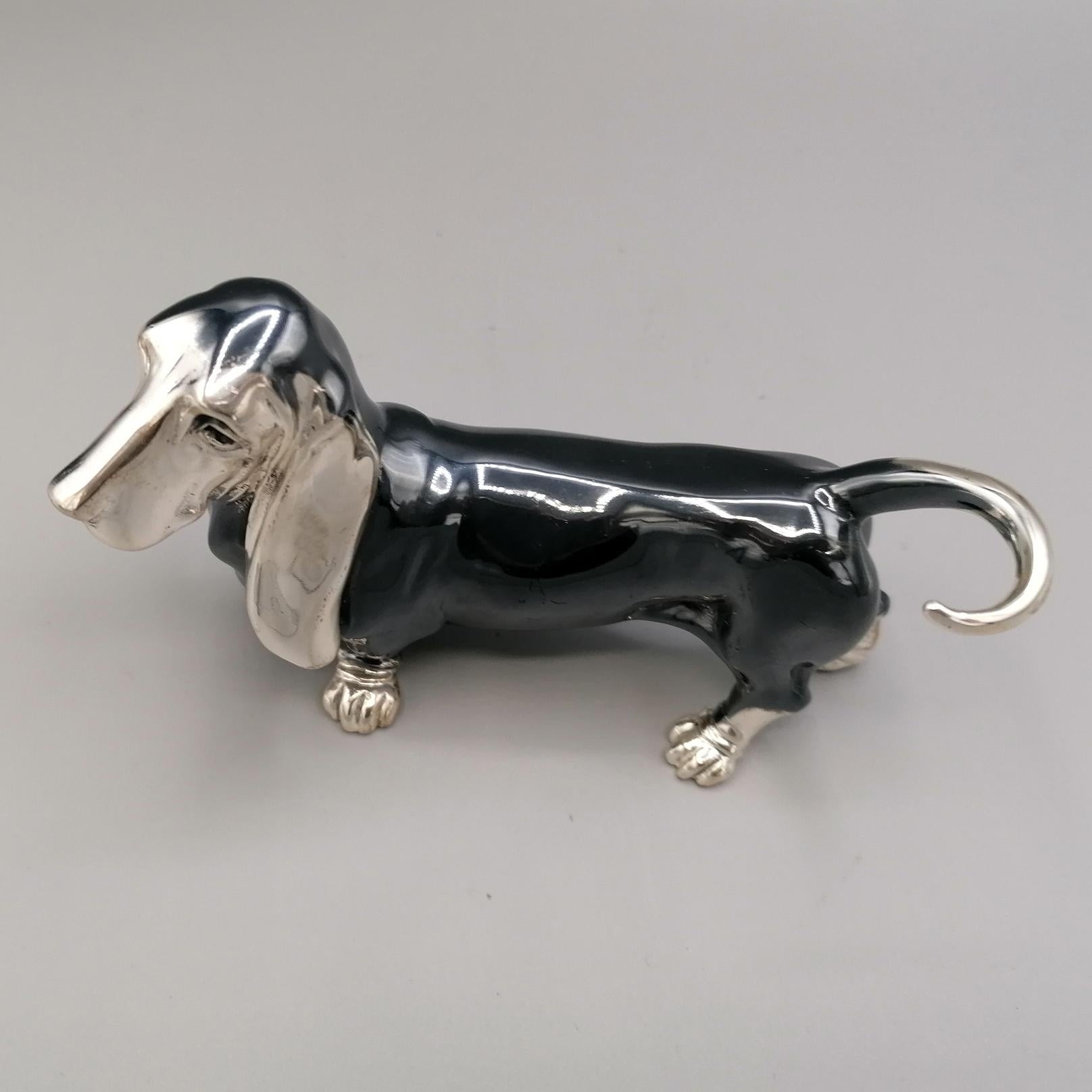 Other 20° Century Solid Silver statuette depicting a Basset Hound dog For Sale