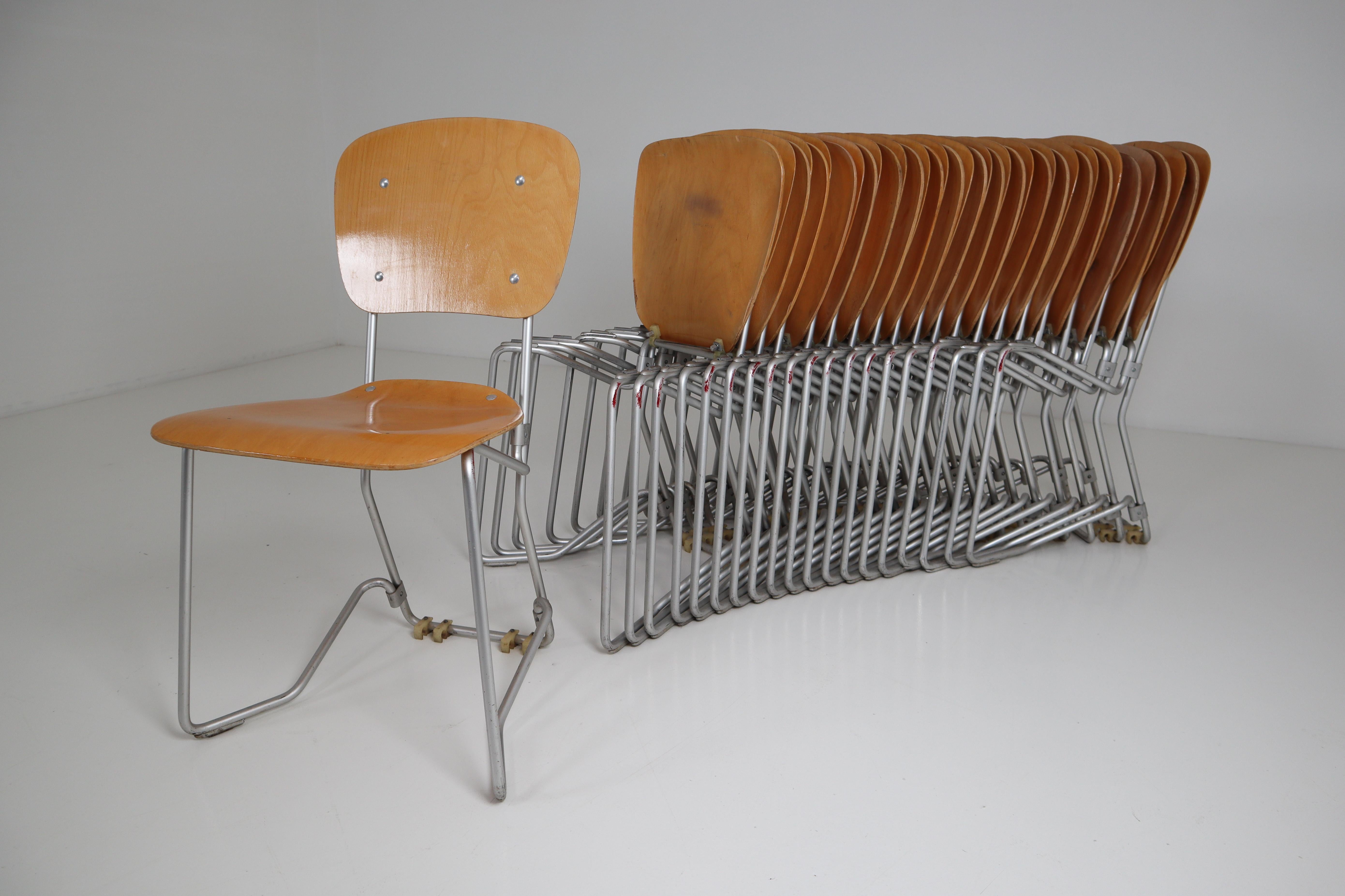 20 Chairs Designed by Armin Wirth for Hans Zollinger Sohre, Switzerland 1