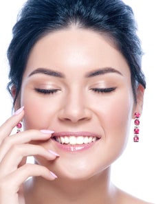 20 Cttw Pink Tourmaline & Diamond Dangle Earrings