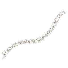 20 CTW Round Brilliant & Marquise Diamond Platinum Estate Bracelet