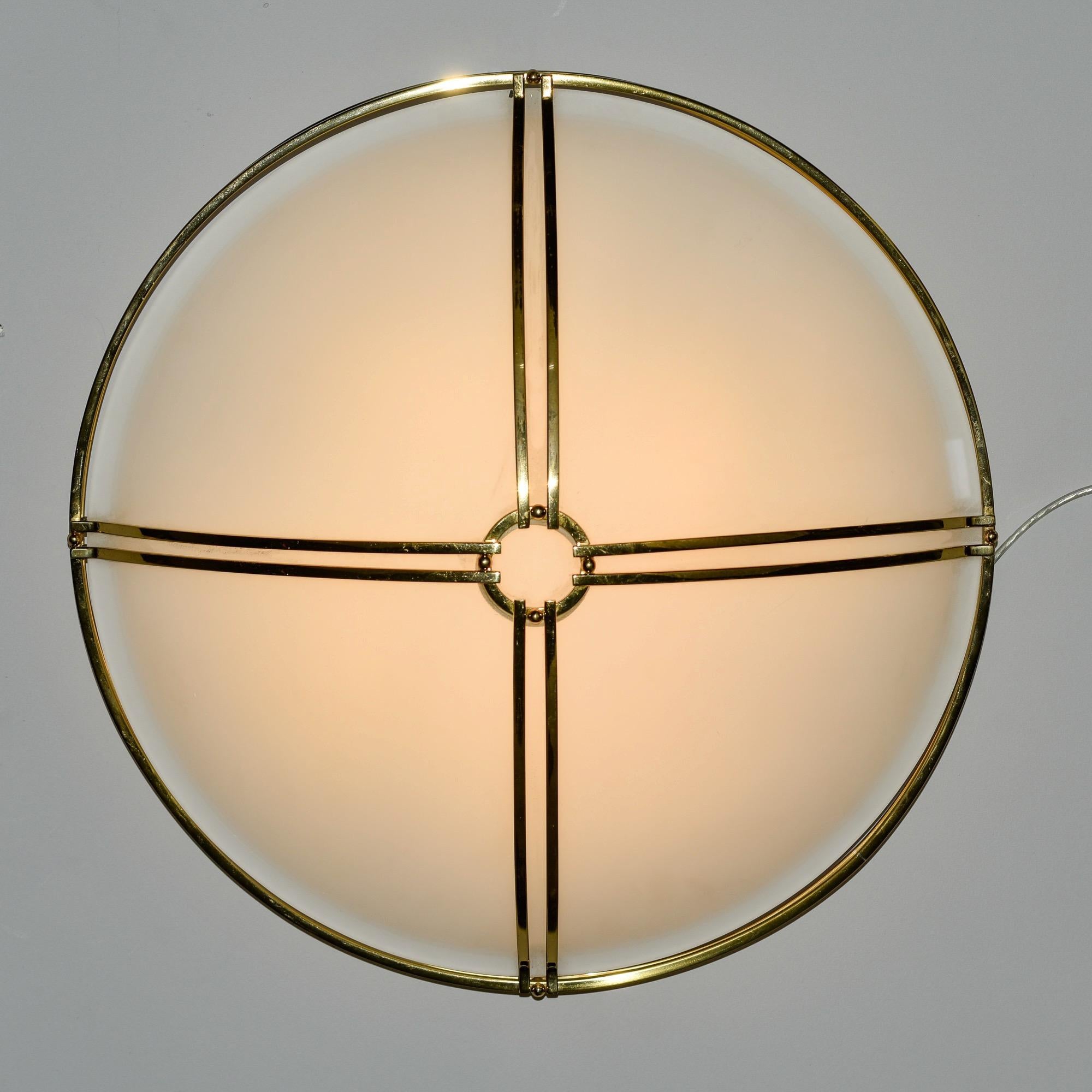 Boyd Lighting White Glass and Brass Flush Mount Fixture 5