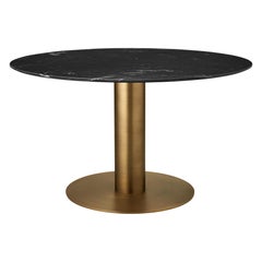 2.0 Dining Table, Round, Brass Base, Marble