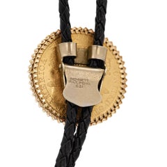 20 Dollar Lady Liberty 24k Gold Coin Alaskan Bolo Tie with Gold Nugget Tips