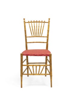 20 Faux Bamboo Ballroom Red Velvet Side Chairs