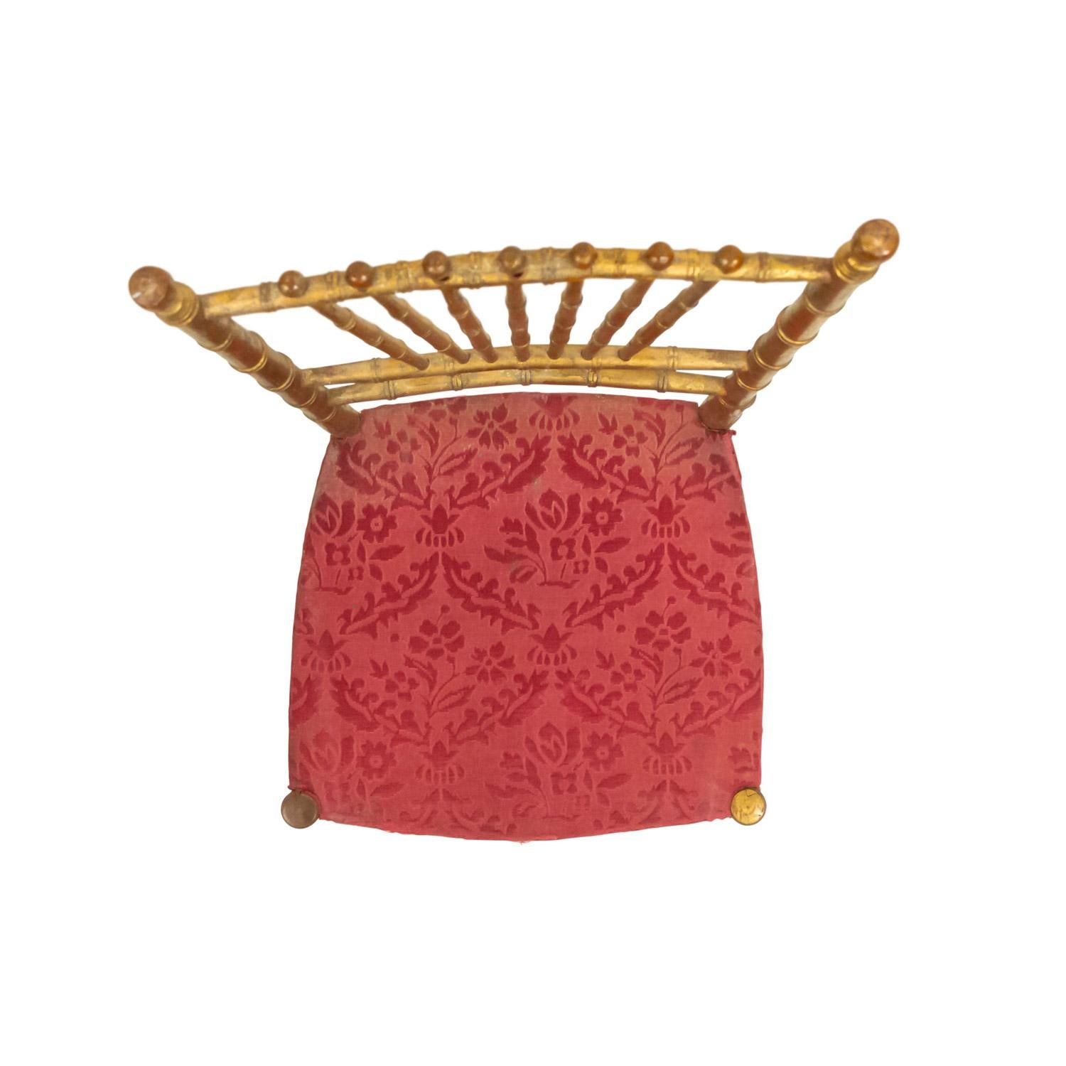 20 Sillas laterales de terciopelo rojo de imitación de bambú para salón de baile Otro en venta