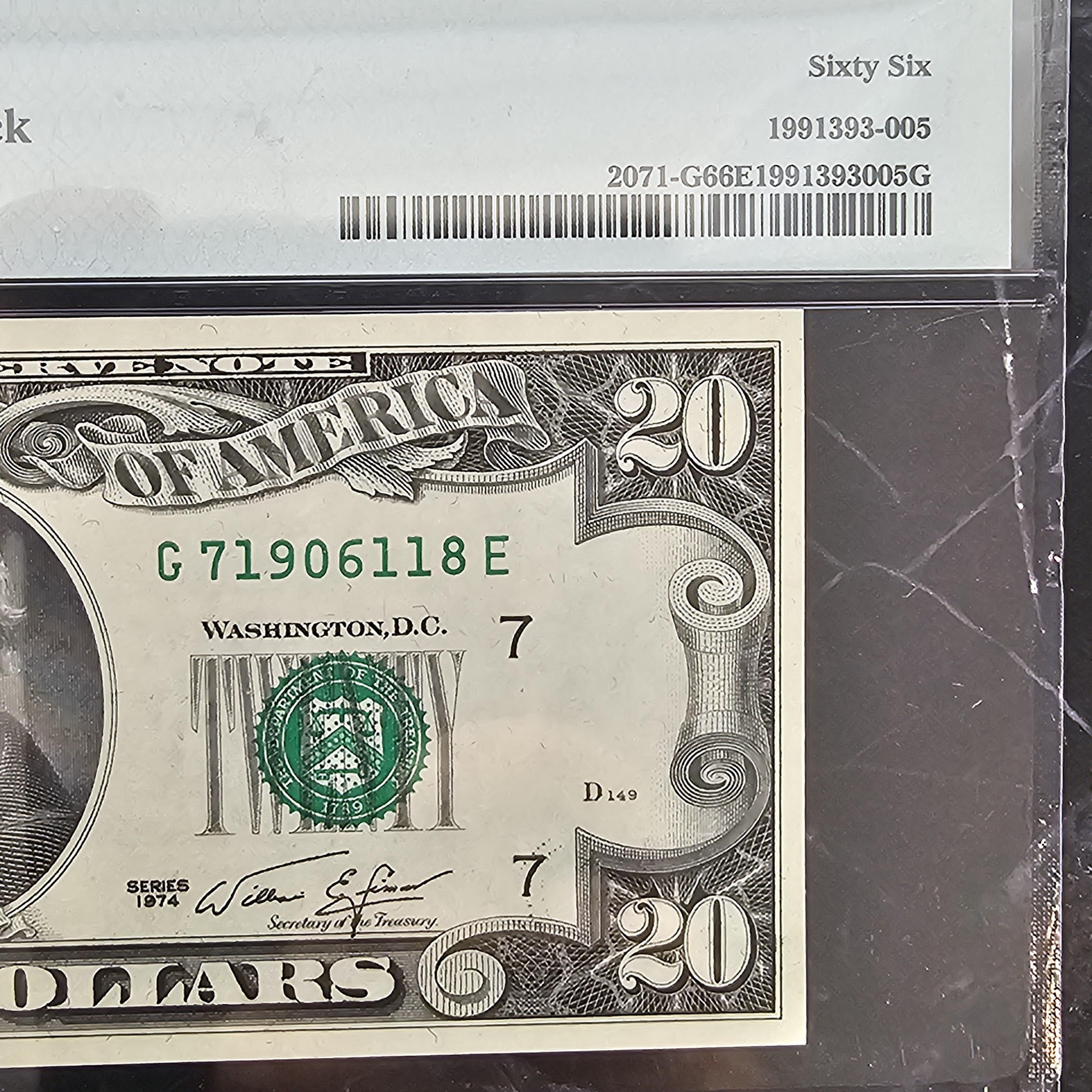 Note Offset $20 Federal Reserve Note Chicago Offset Printing Error front to back ...