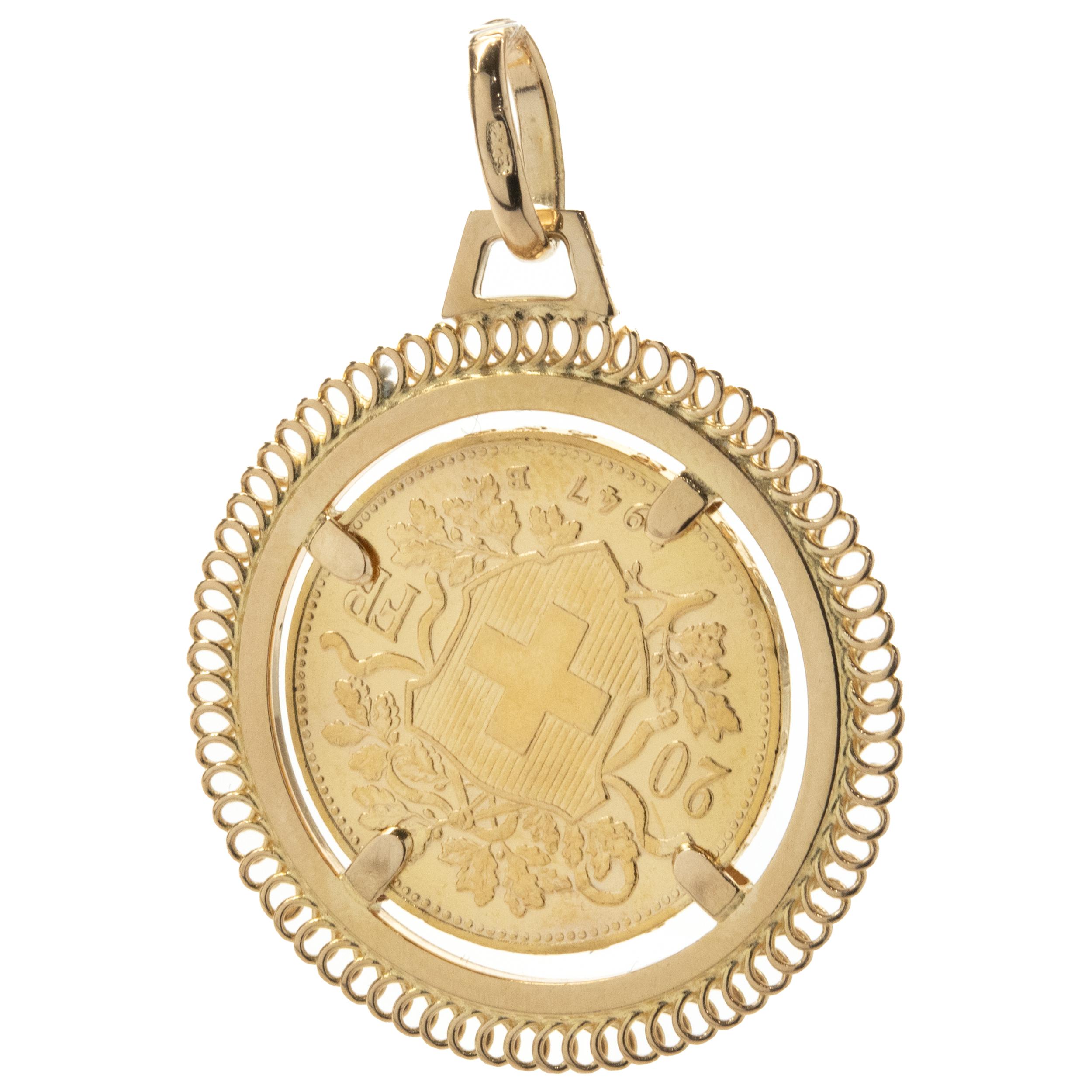 Designer: custom
Material: 14K yellow gold 
Dimensions: pendant measures 42 X 30.5mm
Weight: 10.66 grams
