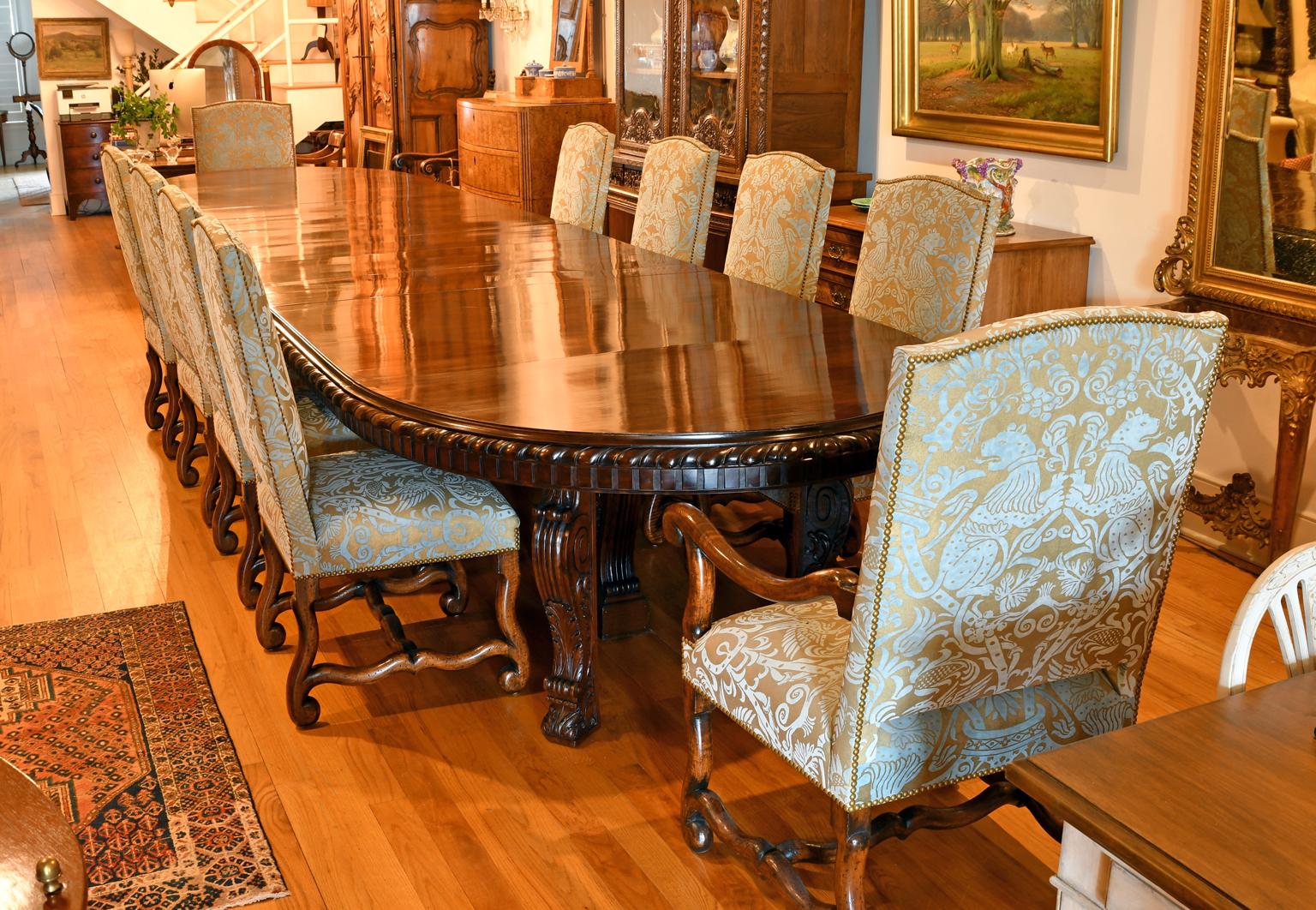 New York Gilded Age 12'-20' Long Extension Dining Table in West Indies Mahogany 5