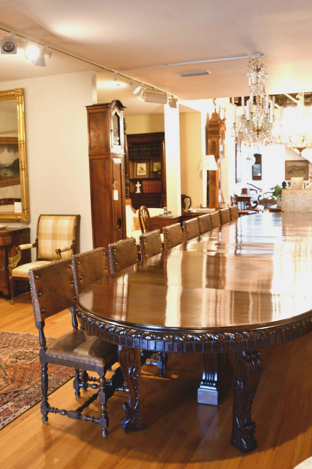 New York Gilded Age 12'-20' Long Extension Dining Table in West Indies Mahogany 9