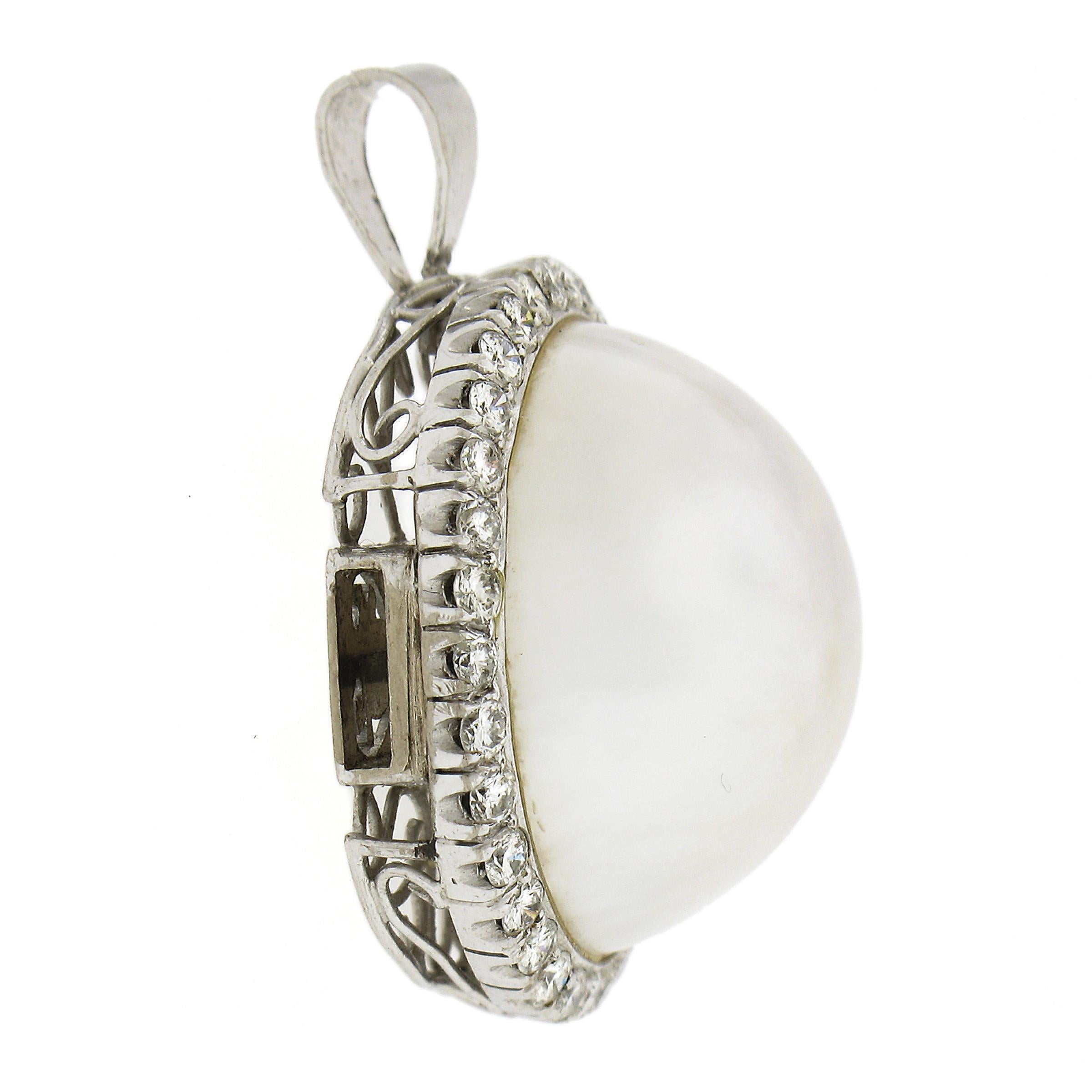 Collier de perles de culture GIA de 20 pouces avec fermoir en or 14 carats, diamants et perles Mabé en vente 6