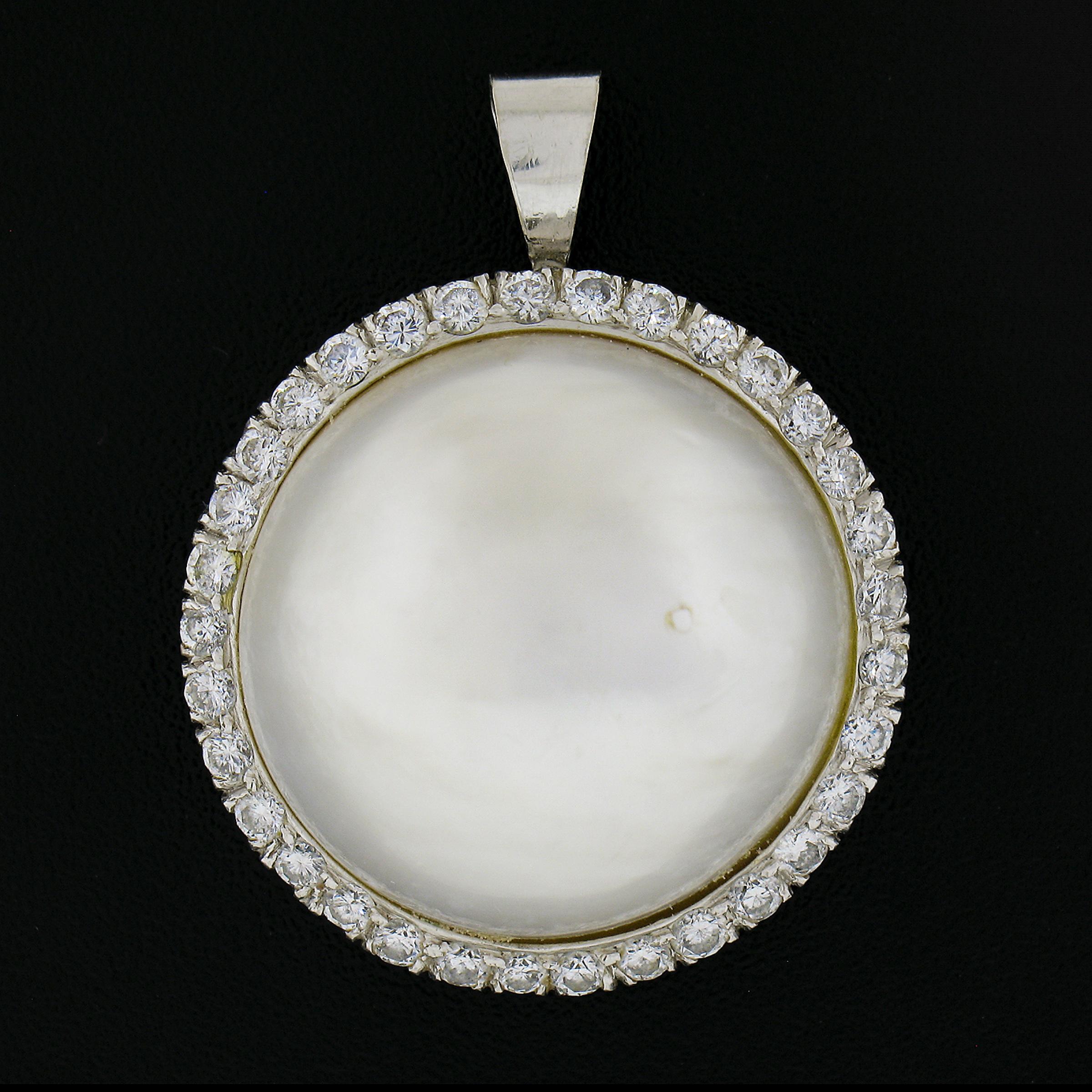 Collier de perles de culture GIA de 20 pouces avec fermoir en or 14 carats, diamants et perles Mabé en vente 4