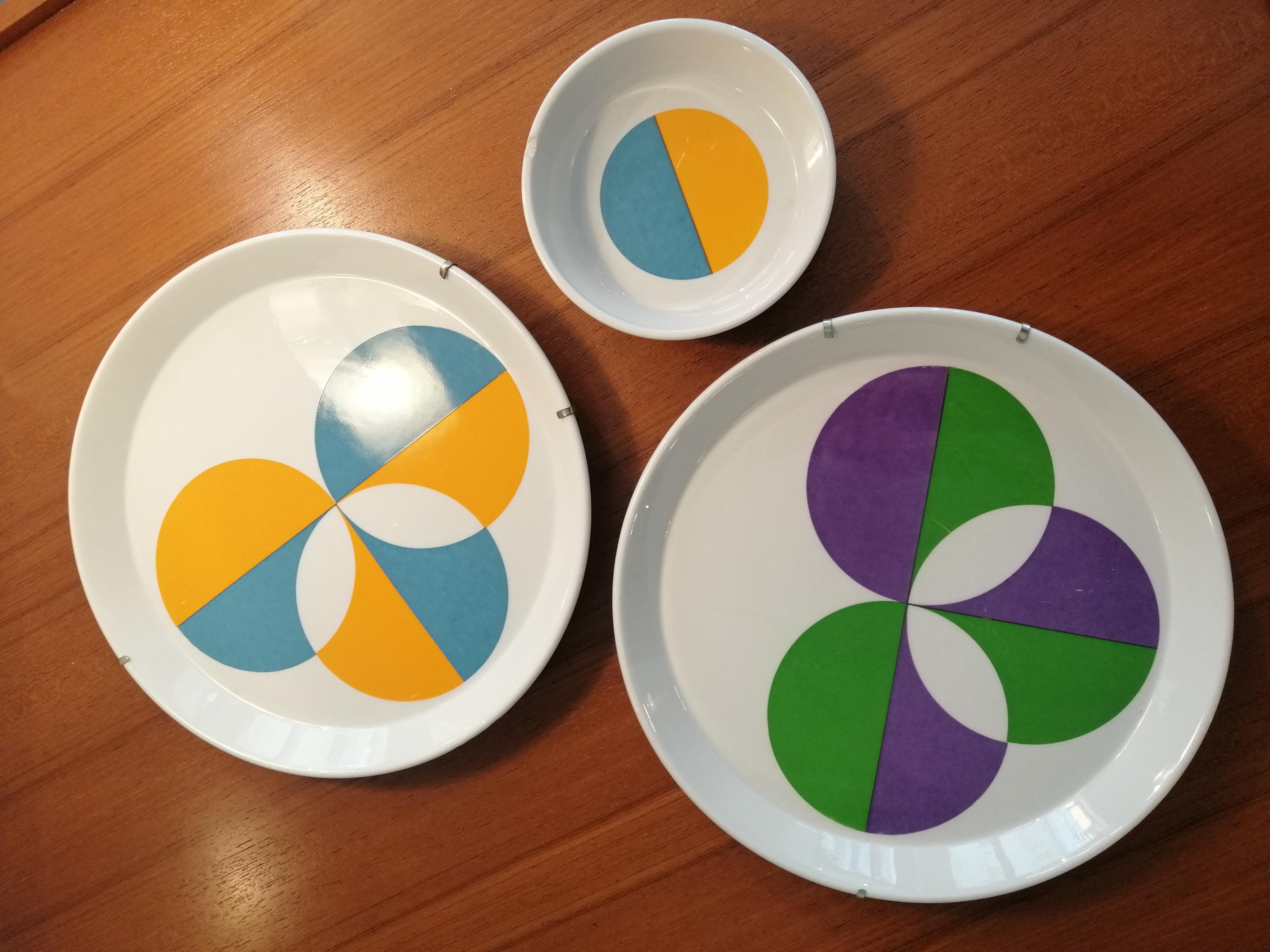 Italian 20 Gio Ponti Ceramiche Pozzi Pottery Plates, Italy, 1967