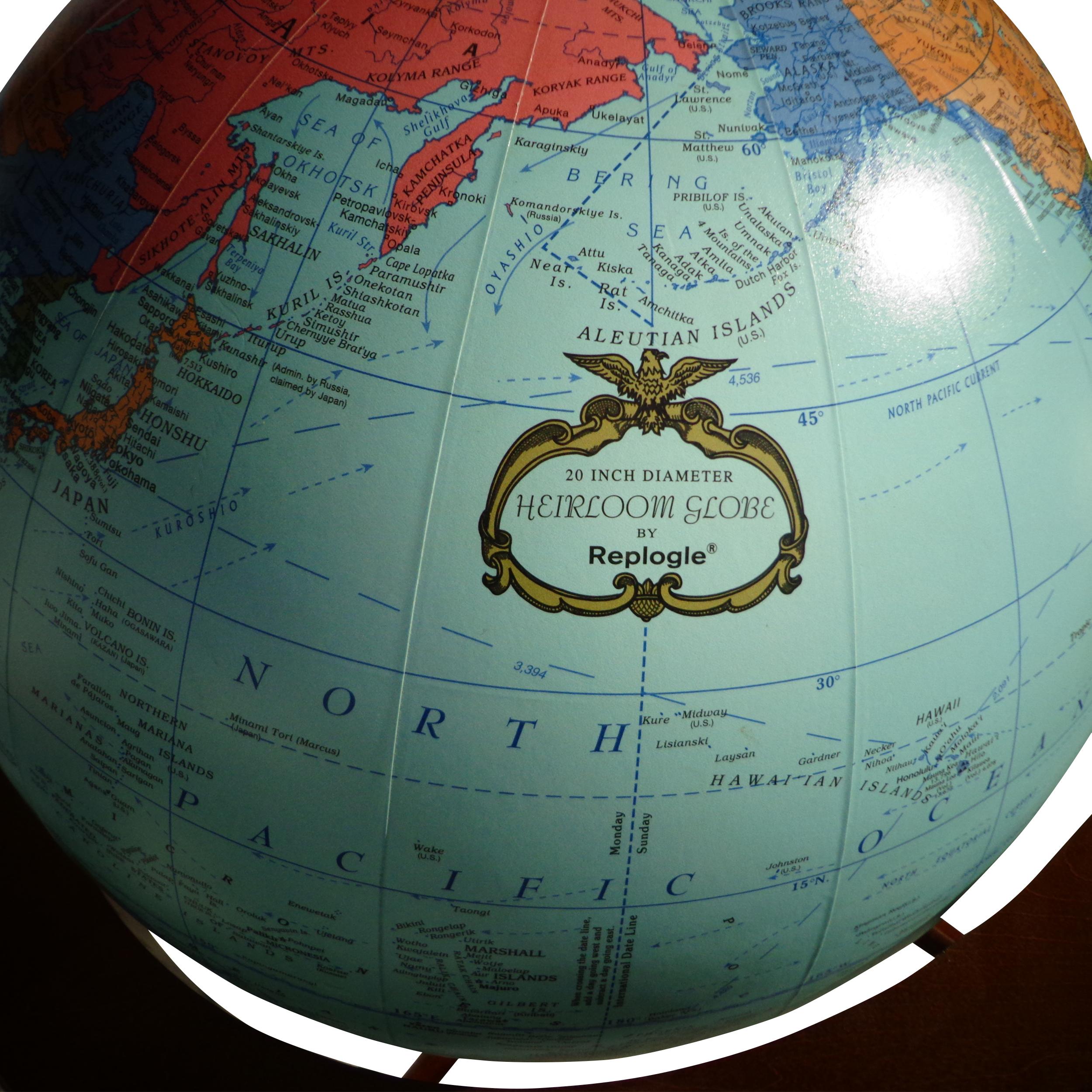 Industrial Heirloom Globe by Replogle For Sale