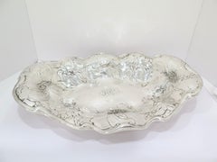 Sterling Silver Gorham Antique Poppy Flower Oval Centerpiece Bowl