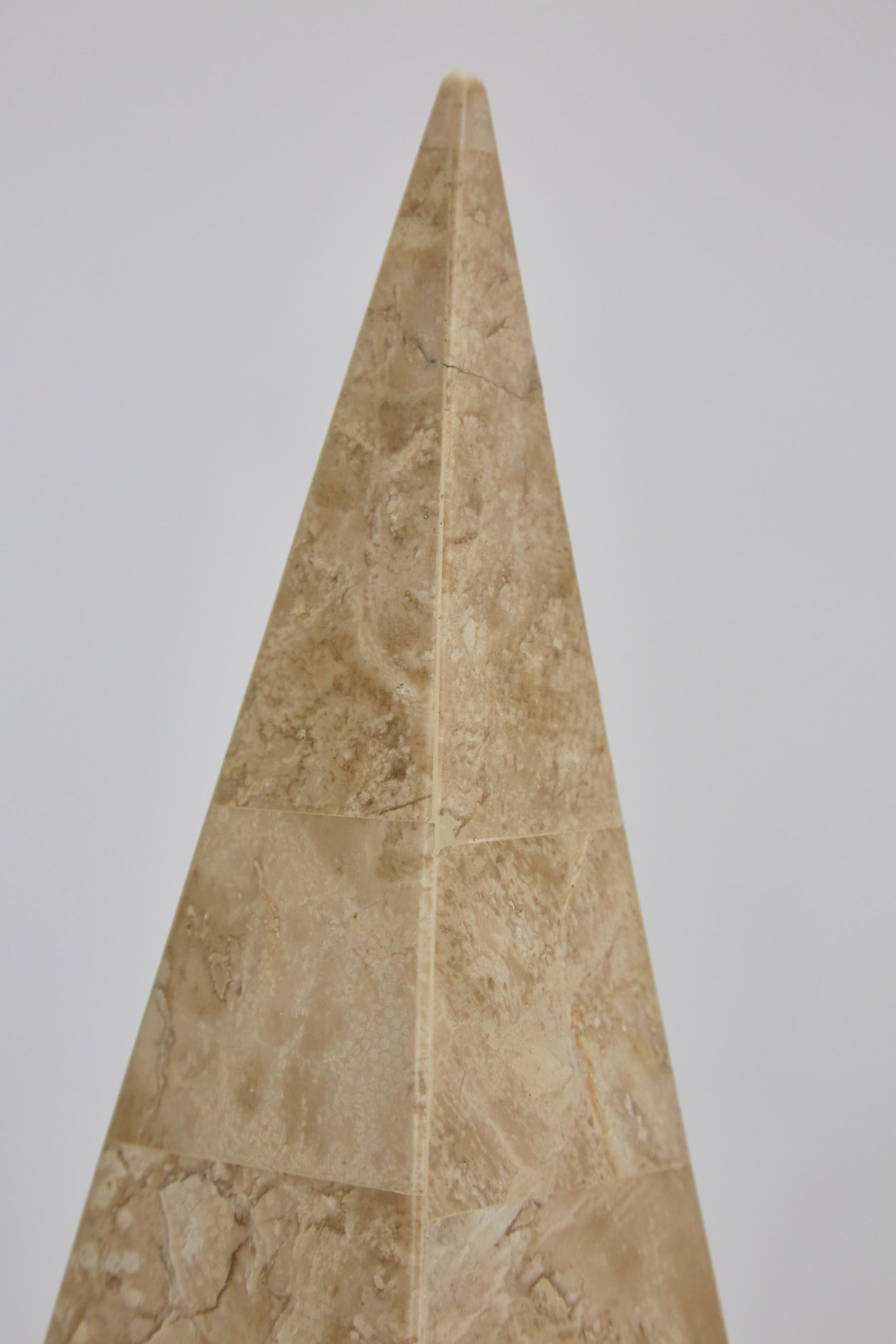 20 in. Tall Tessellated Stone Obelisk, 1990s For Sale 4