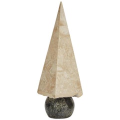 20 in. Tall Tessellated Stone Obelisk, 1990s