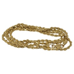 20 Inch 14kt Yellow Gold Rope Chain, 2.2mm, BBB Stamp, Lobster Clasp, 10 Grams
