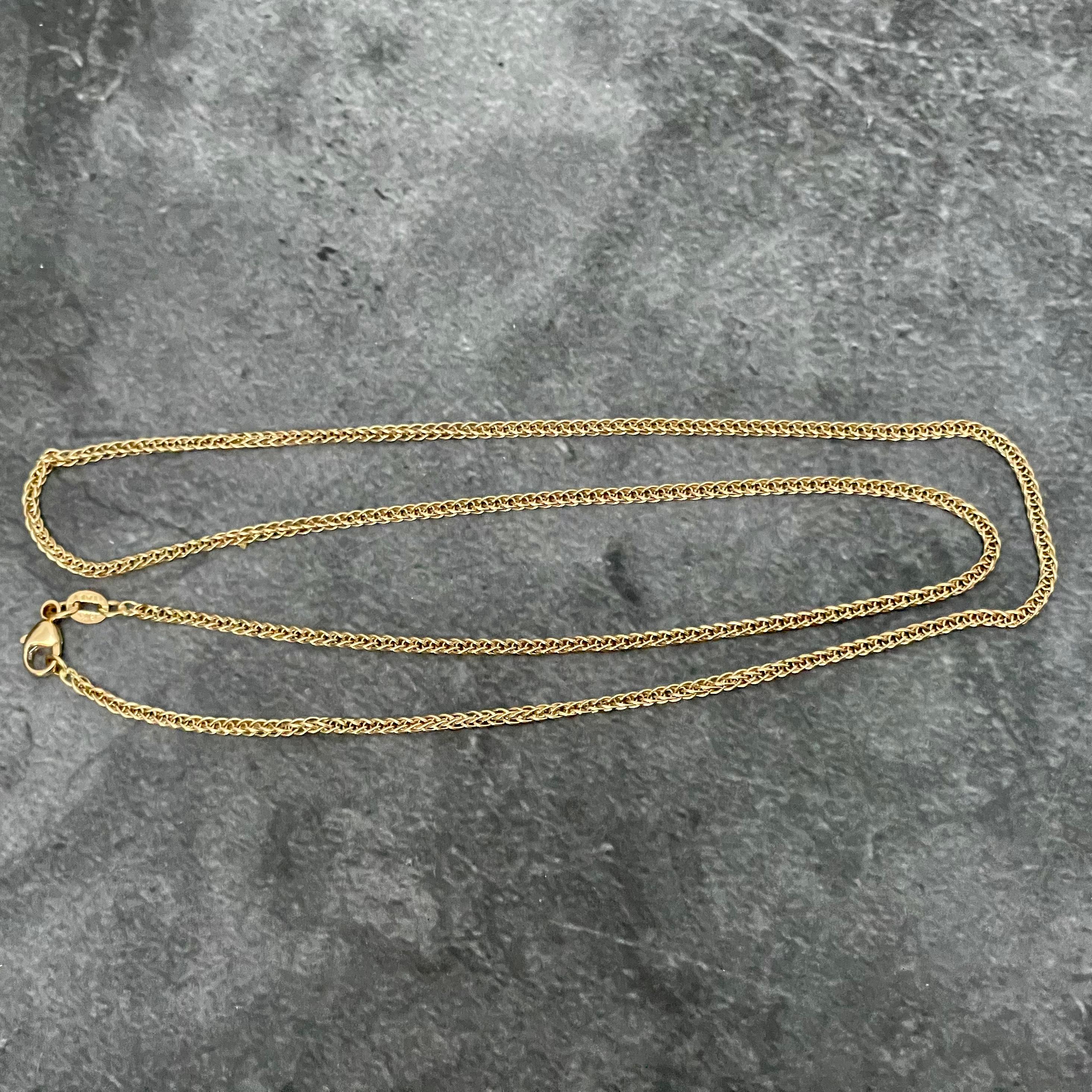 This woven 18K chain is an excellent complement to many of our medium to small Steven Battelle pendants.  It has a very rich look and feel to it.  Highly recommended!  Also available in 18 inch length. 