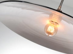 20 Inch Diameter Black/White Porcelain Shallow Domed Pendents