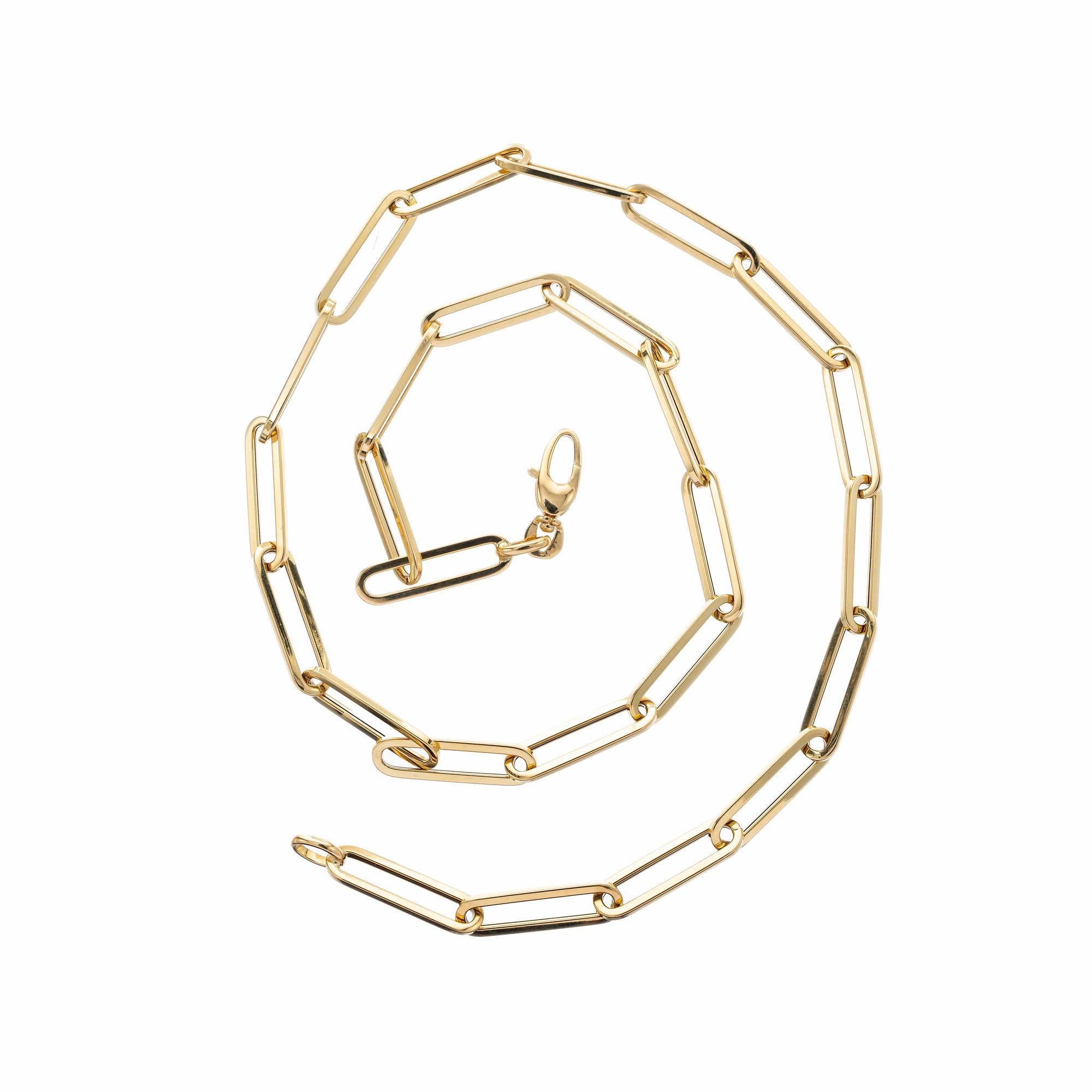 gold open link chain necklace