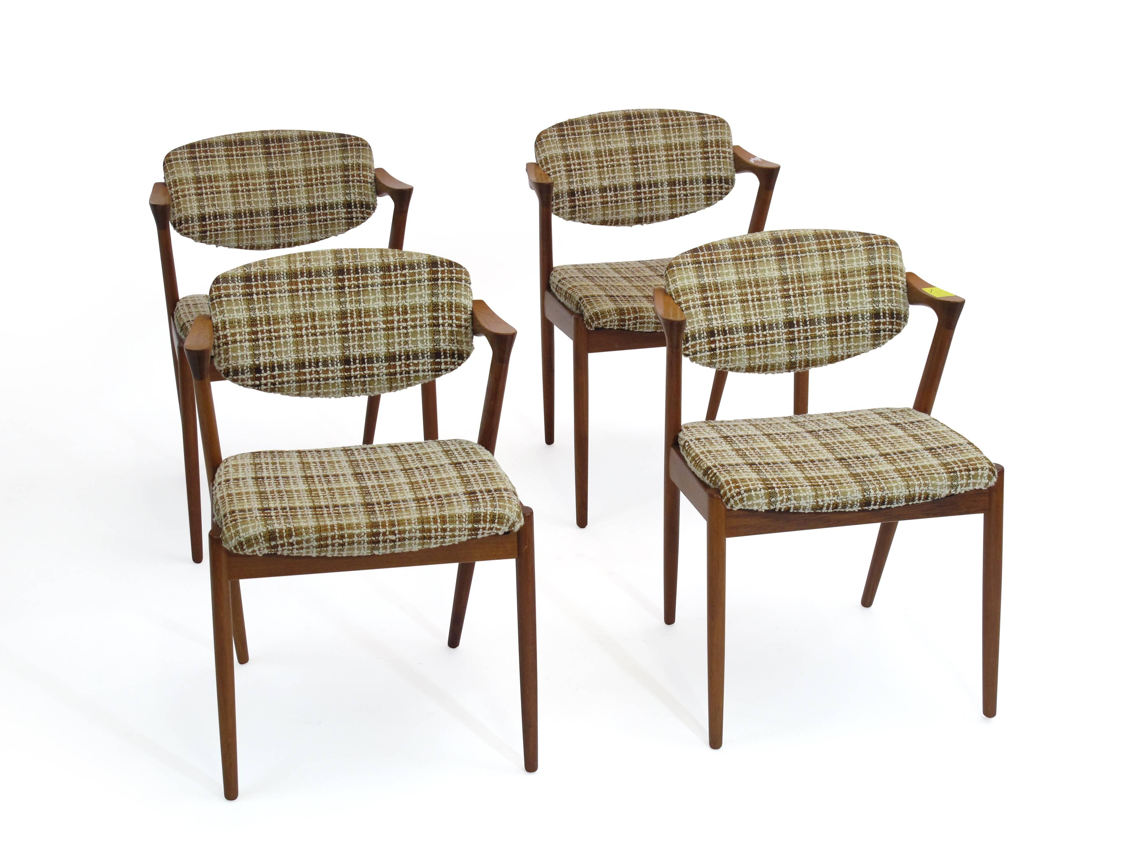 20th Century 20+ Kai Kristainsen Danish Teak Dining Chairs Model 42 for Custom Upholstery