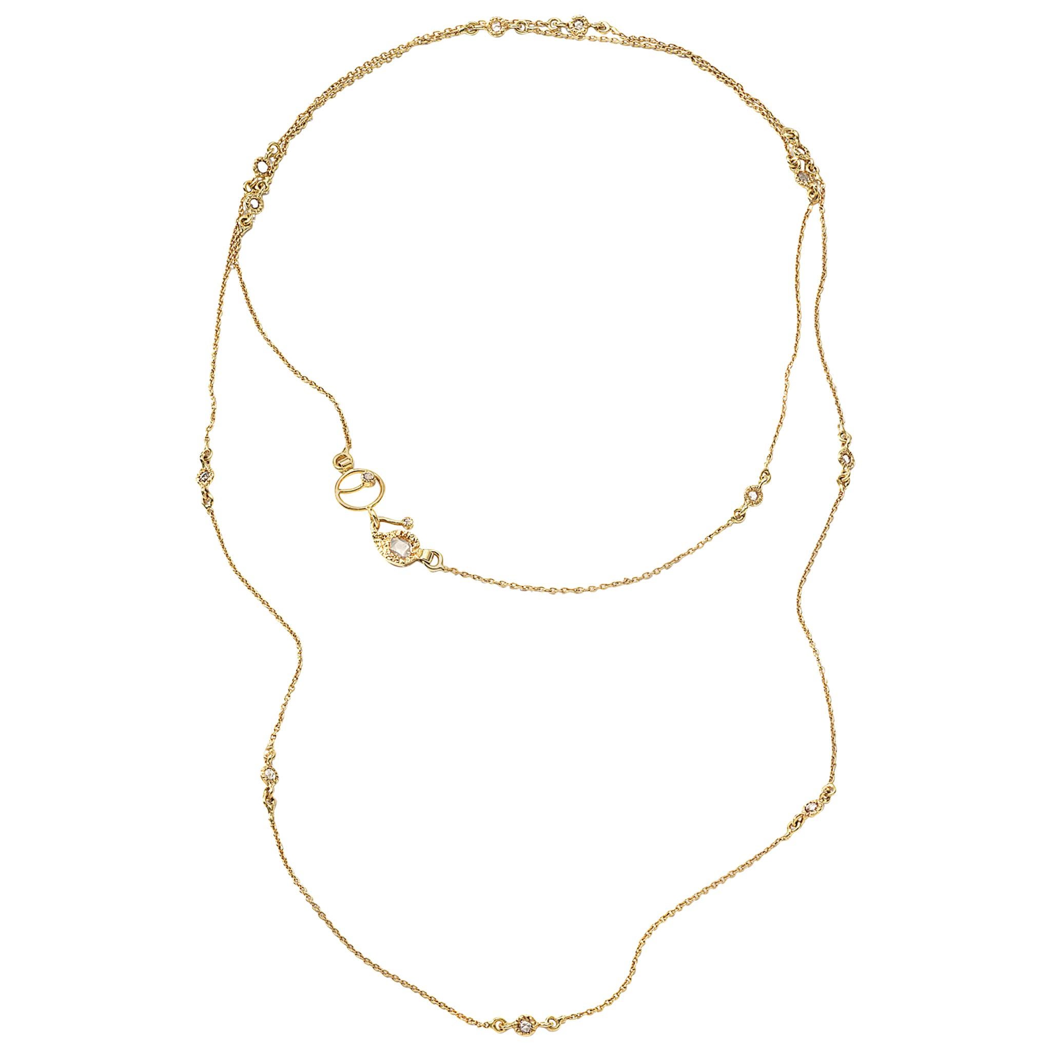 20 Karat Diamond Accent Chain Necklace For Sale