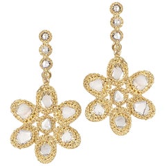 Boucles d'oreilles fleur en diamants 20 carats