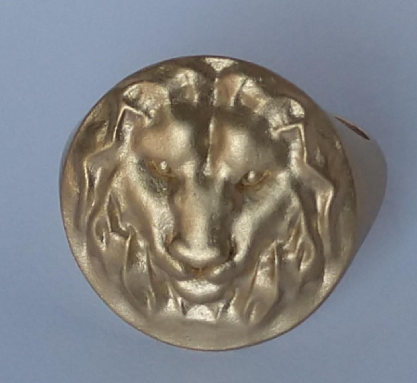 For Sale:  20  Karat Lion of Judah Signet Ring 4