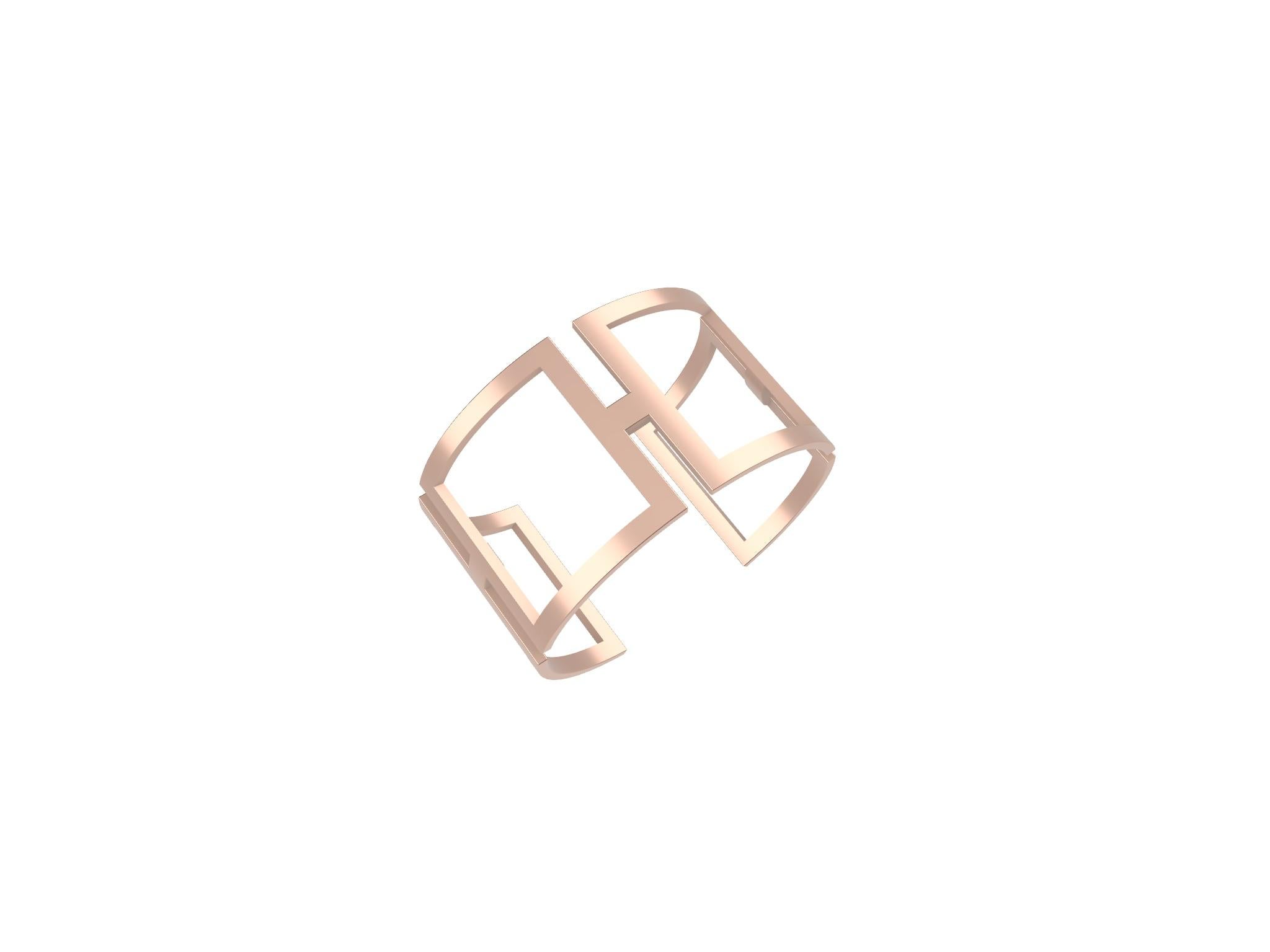 18 Karat Roségold  Rechteckiges Manschettenarmband (Zeitgenössisch)