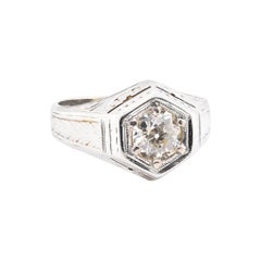 20 Karat White Gold Vintage Diamond Engagement Ring