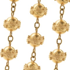 20 Karat Yellow Gold Custom Designed Ball Station Necklace