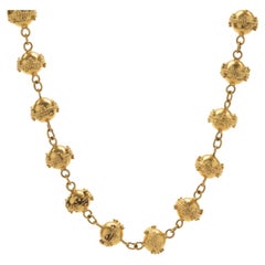 20 Karat Yellow Gold Custom Designed Ball Station Necklace