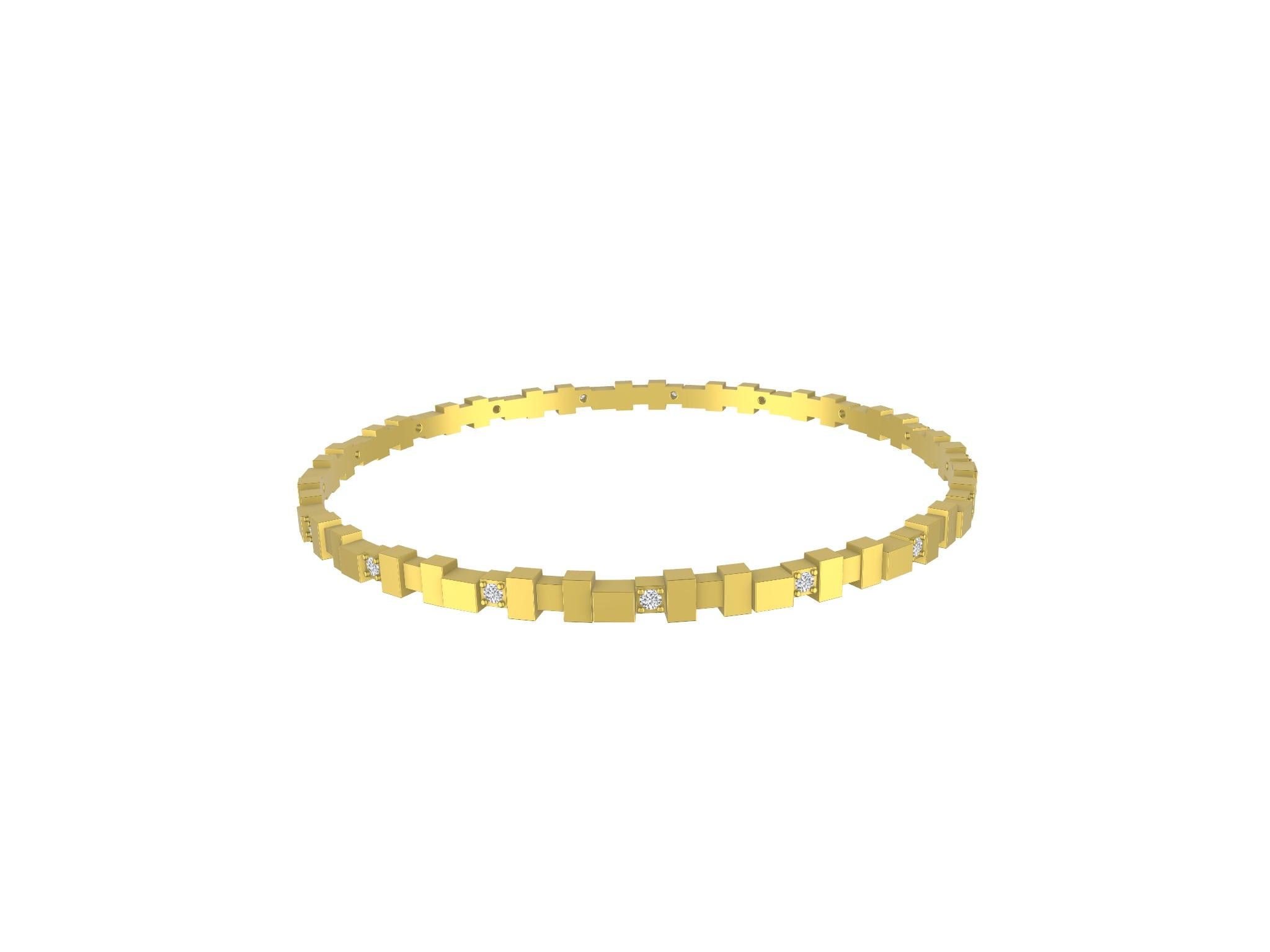 Armreif aus 20 Karat Gelbgold mit Diamanten im Zustand „Neu“ in New York, NY