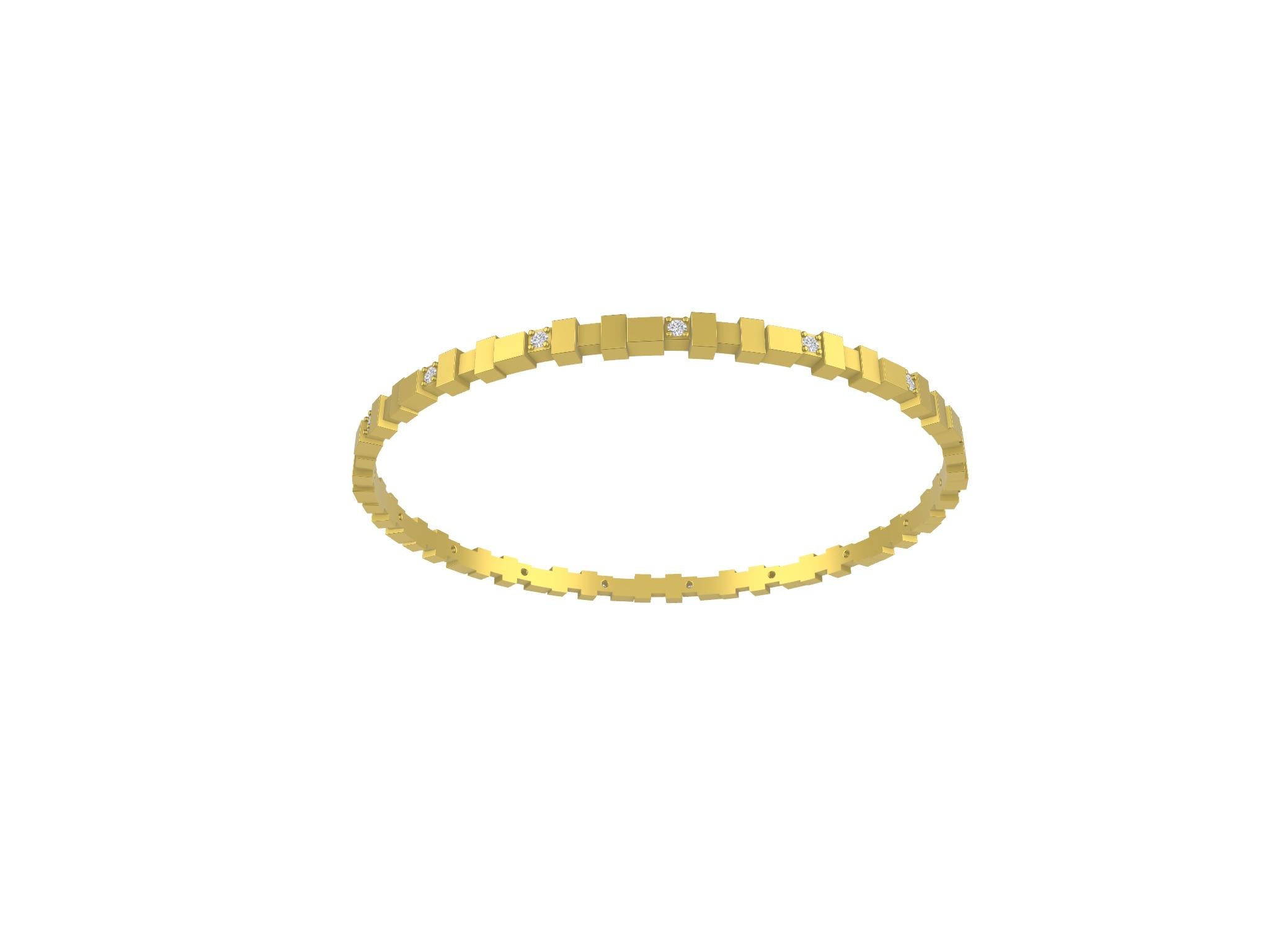Armreif aus 20 Karat Gelbgold mit Diamanten Damen