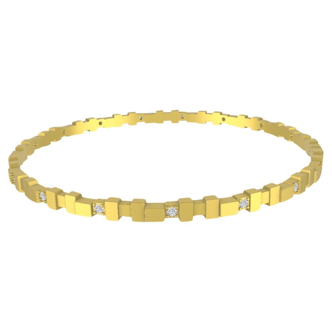 Armreif aus 20 Karat Gelbgold mit Diamanten