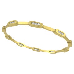 Rechteckiger Diamant-Armreif aus 20 Karat Gelbgold