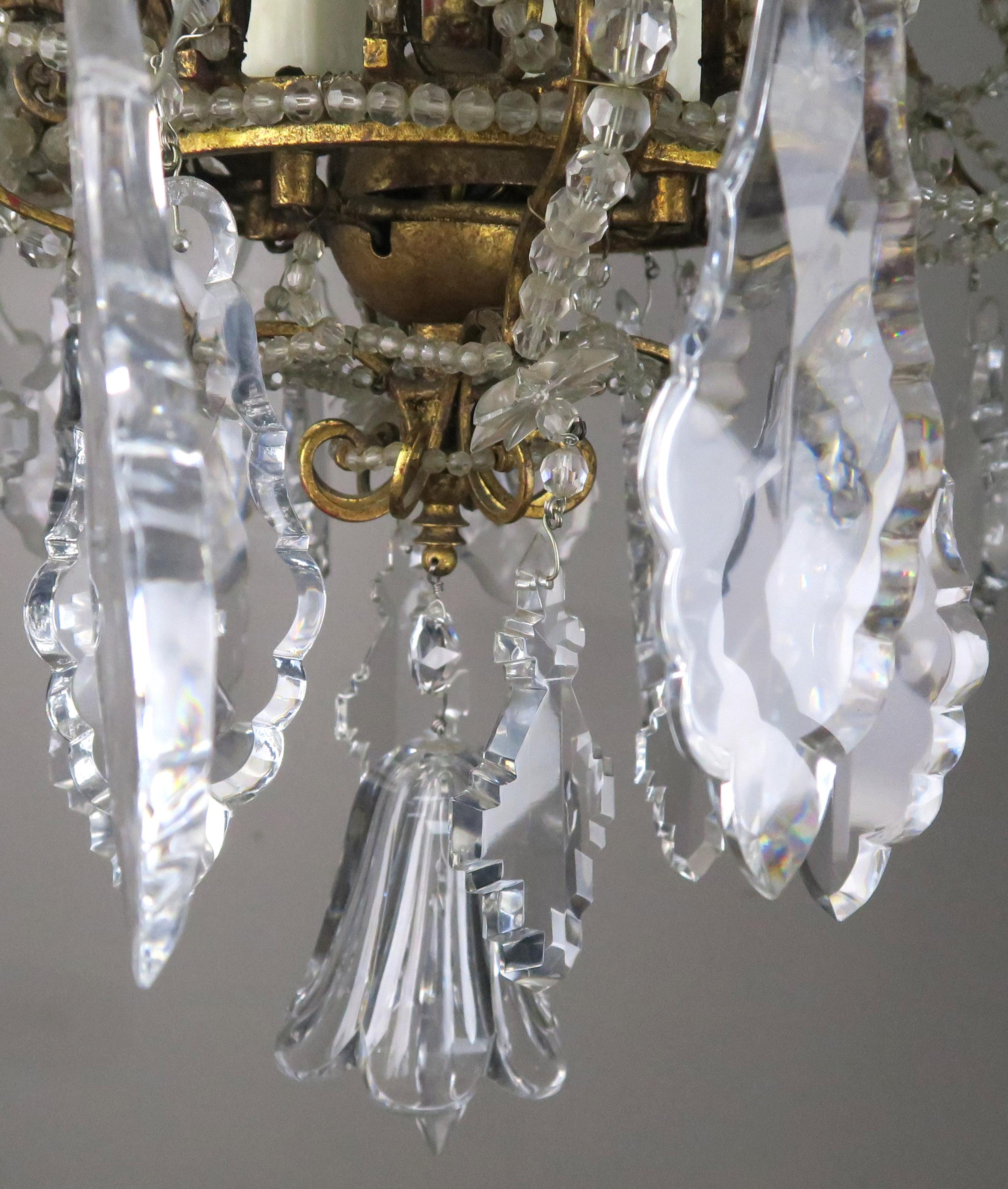 20-light Italian Crystal Beaded Chandelier with Crystal Flowers 3