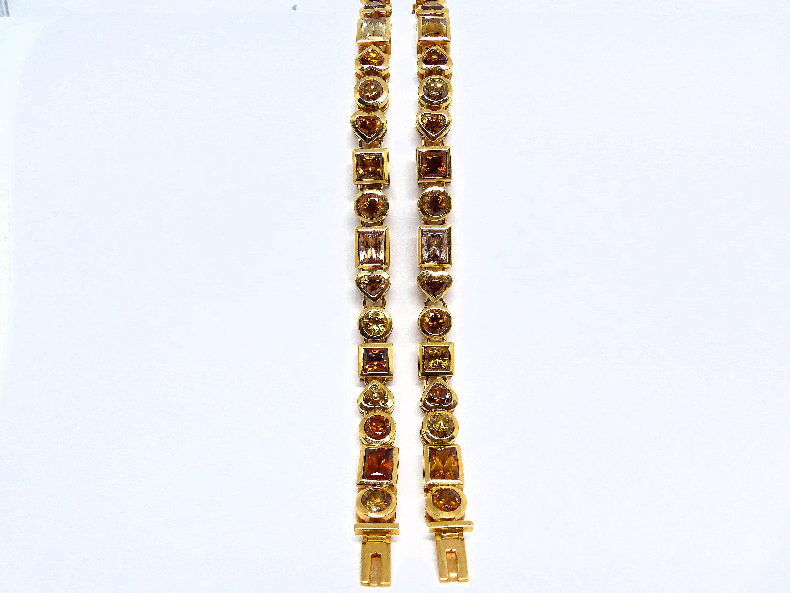 Armband aus Roségold mit 20 braunen Zirkonen in verschiedenen Formen und Farben. Damen im Angebot