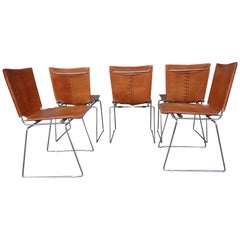 Retro 20 Midcentury Pelle Stacking Chairs by ICF