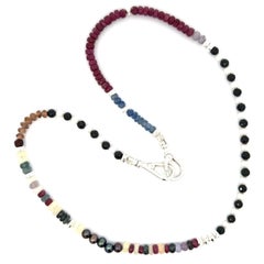 20" Multi-Stone, Pearl and Sterling Silver Necklace