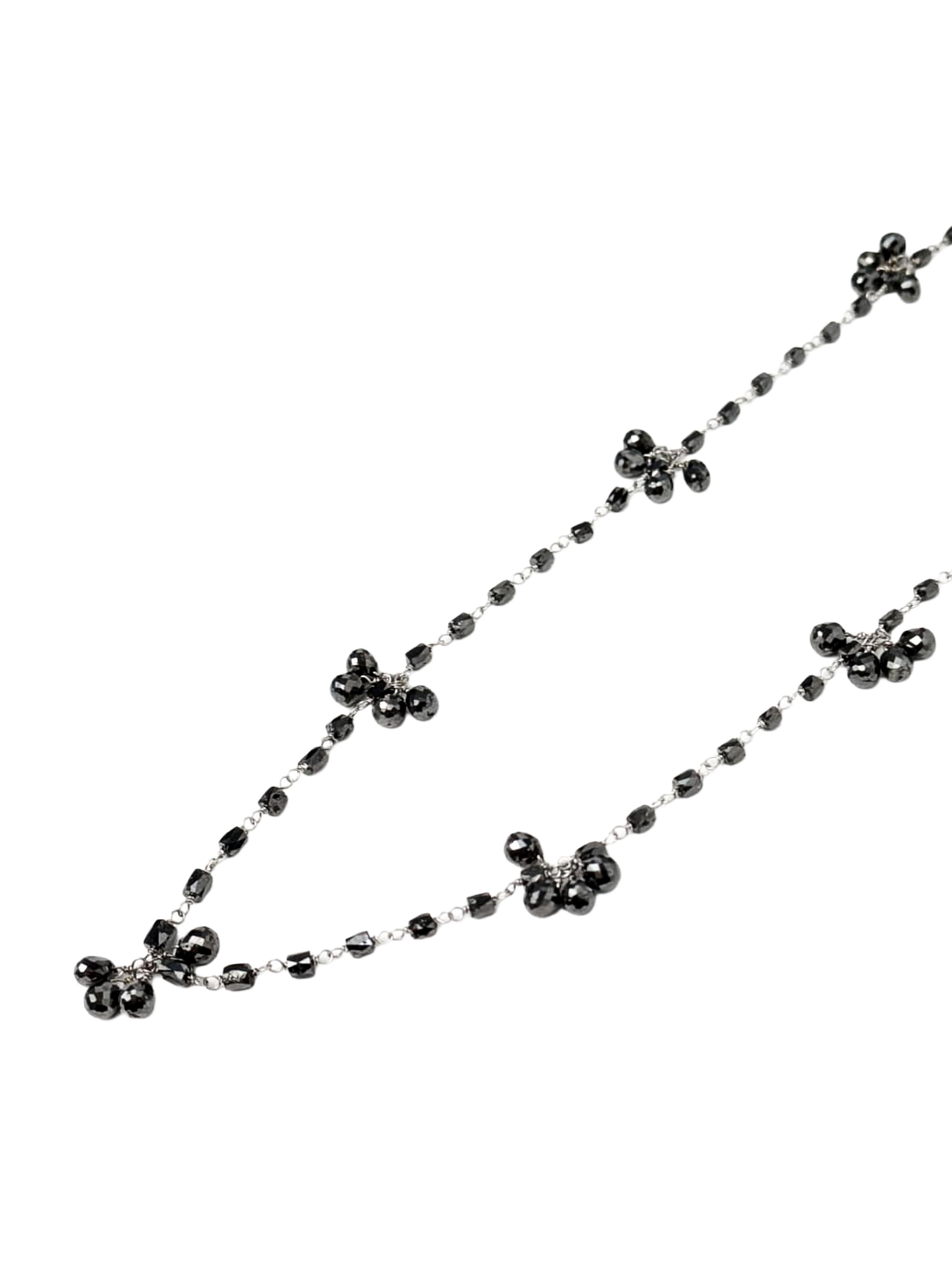 Femenino o masculino Collar de Diamante Negro Natural de 20