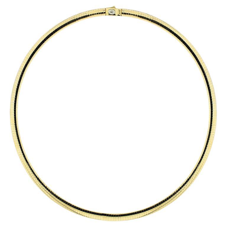 Omega Style 14k Gold Choker Necklace For Sale at 1stDibs omega choker