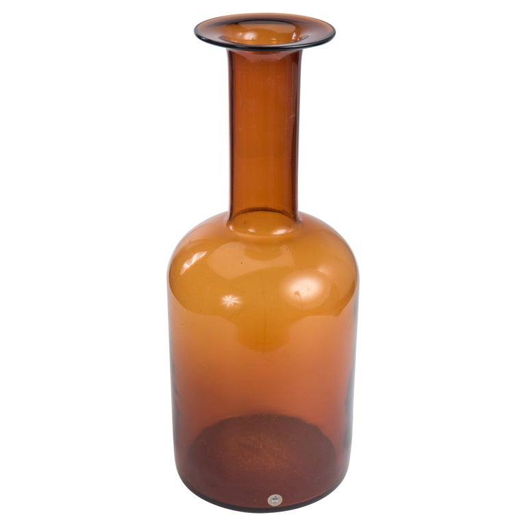 Otto Brauer Gulvvase Floor Vase Kastrup Holmegaard Denmark Brown Amber  Glass For Sale at 1stDibs
