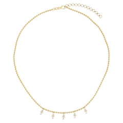 20 Pear Shape Diamond 14K (or 18k upon request) Yellow Gold Necklace
