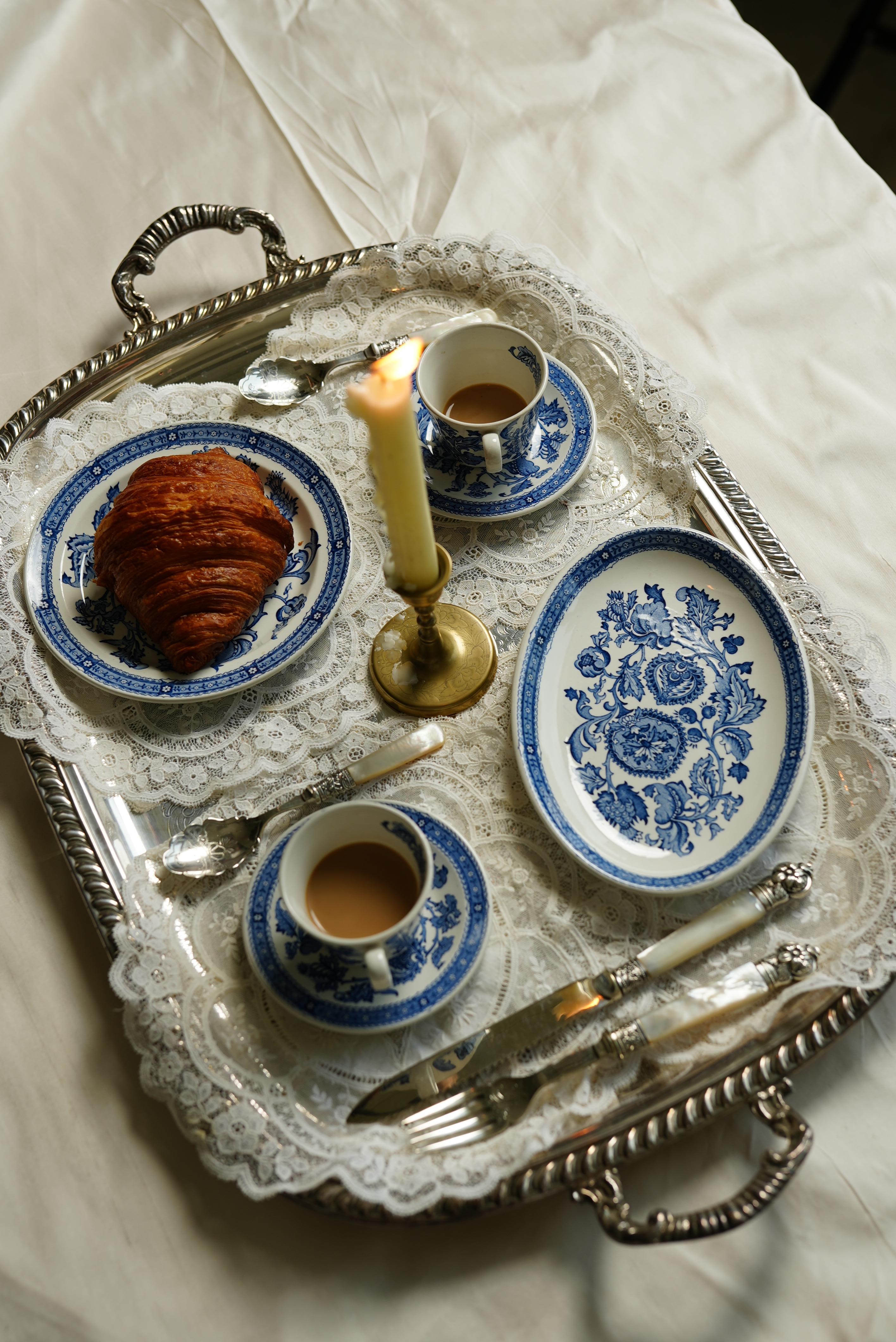 Earthenware 20-Piece Coffee Service Jacobean Pattern By W. H. Grindley & Co. For Sale